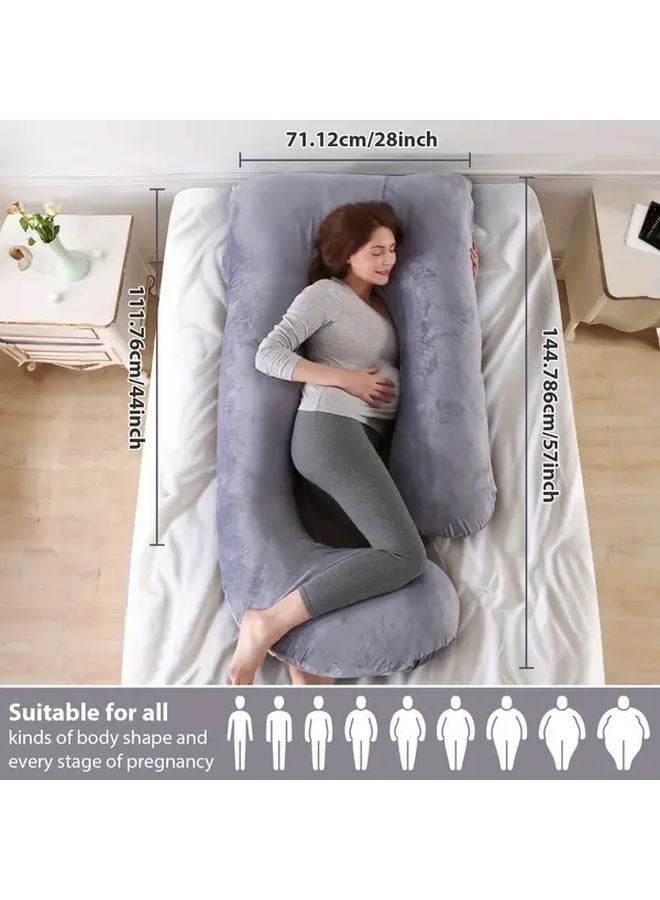 BATTOP 57 Inch J Shaped Pregnancy Pillow For Women Removable Washable Cover - Image 2